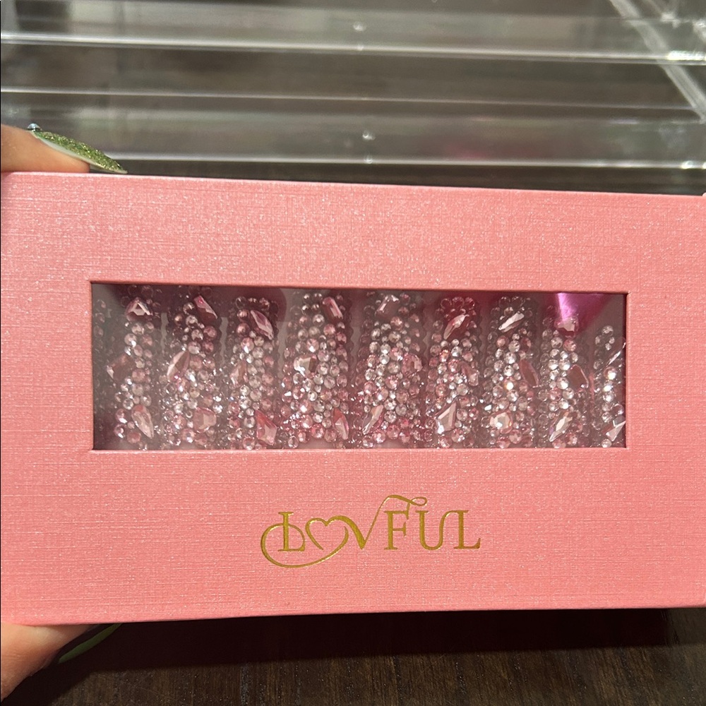 Sparkling Pink Press-On Nails